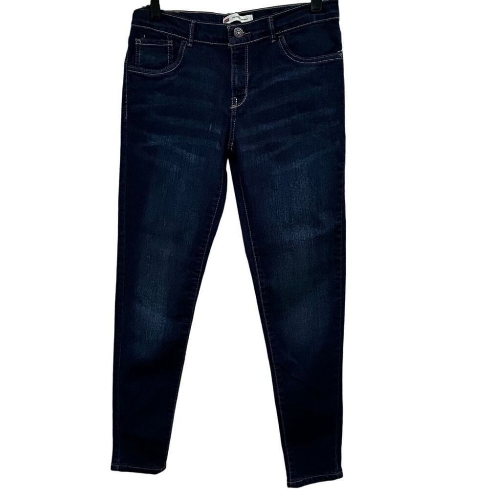 Levi's 710 Super Skinny Jeans Girls Sz 16 Dark Wash Mid Rise Slim Fit Adjustable